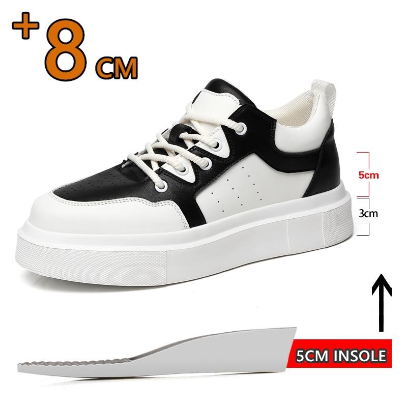 

Мужские кроссовки из коровьей кожи, увеличивающие рост на 3/6/8 см, дышащие, увеличивающие рост, скрытый каблук, более высокая повседневная обувь на толстой подошве 43