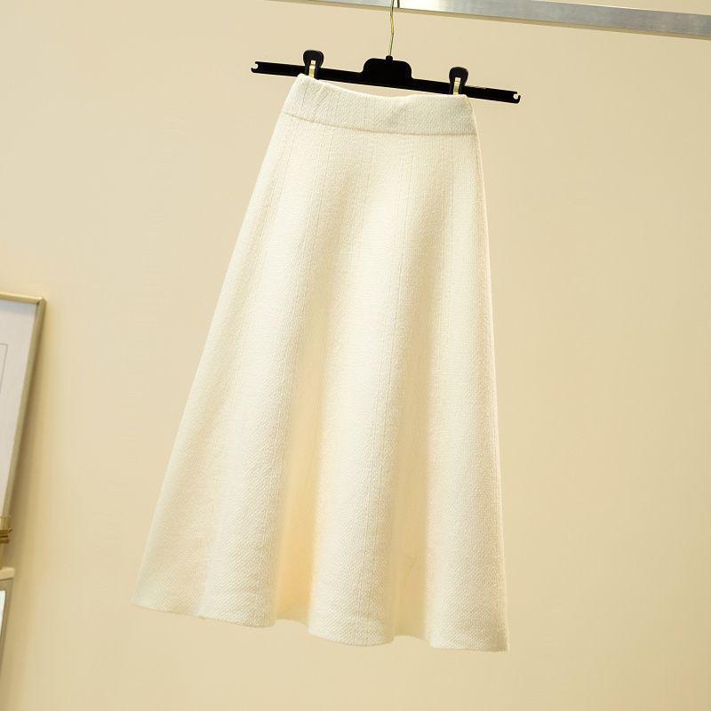 Autumn-Winter Two-Piece Set: Doll Collar Sweater & A-Line Knit Skirt