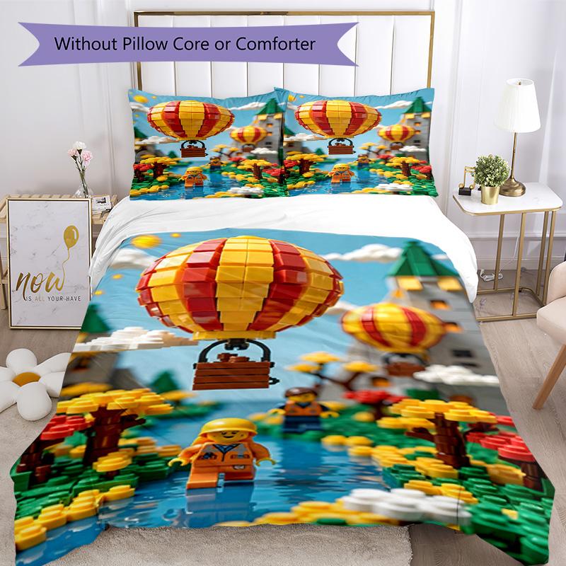Lego Bricks Duvet Cover Set Suitable For Guest Room Soft Fabric Christmas Gift