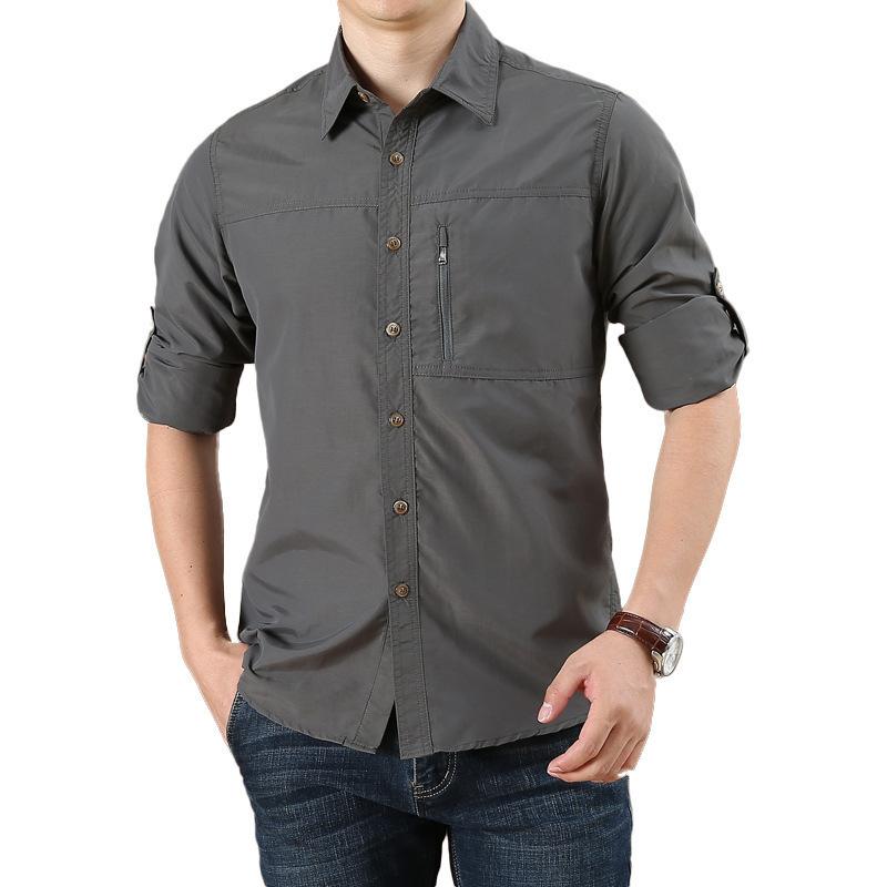 Spring Men's Long Sleeved Shirt, Outdoor Work Shirt, Men's Shirt