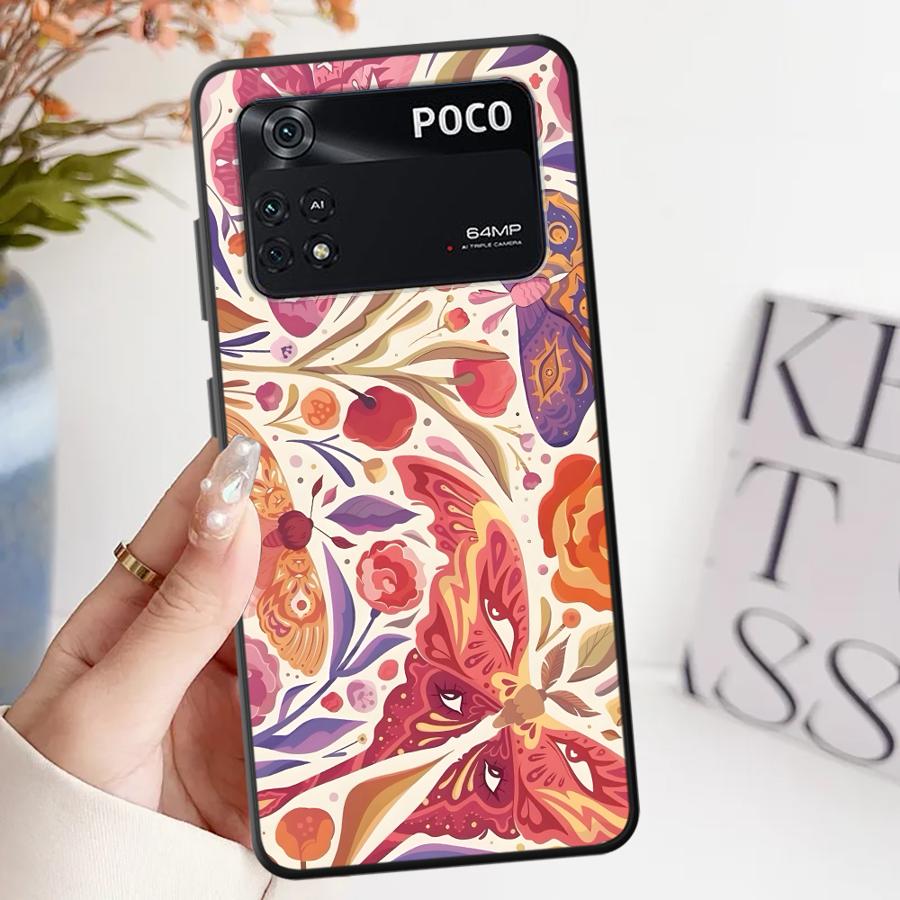 

Cartoon Flower Butterfly Case for Xiaomi Poco F8 C71 X3 X4 X5 X7 Pro F3 M5 C61 M3 M4 M7 Pro C75 C50 F1 Funda Phone Cover Poco X3 NFC