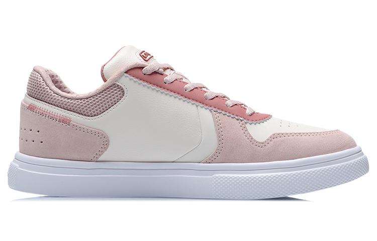 Li Ning Slip Resistant Abrasion Resistant Low top Skateboard Shoes Women's Pink Apricot AGCR194-3