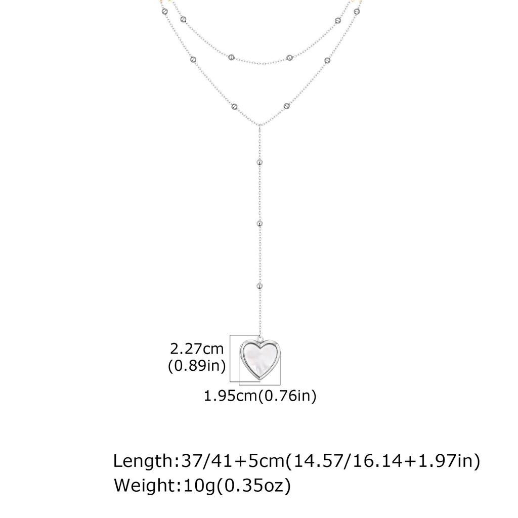 Classic Heart Locket Pendant Beaded Chain Necklace for Women Stainless Steel Family BFF Pendant Trendy Collar Jewelry Gifts