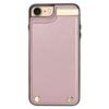 For iPhone SE (2022)/SE (2020)/iPhone 7/8 4.7 Inch Cell Phone Case TPU+Leather Metal Decor Card Holder Cover