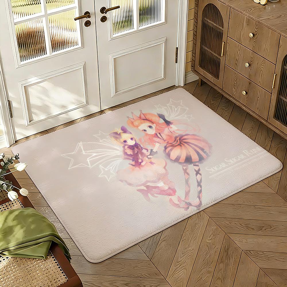 Sugar Sugar Rune Floor Mat Soft Thickened Absorbent Non-Slip Bedroom Living Room Door Mat Home Decor Flannel Rugs