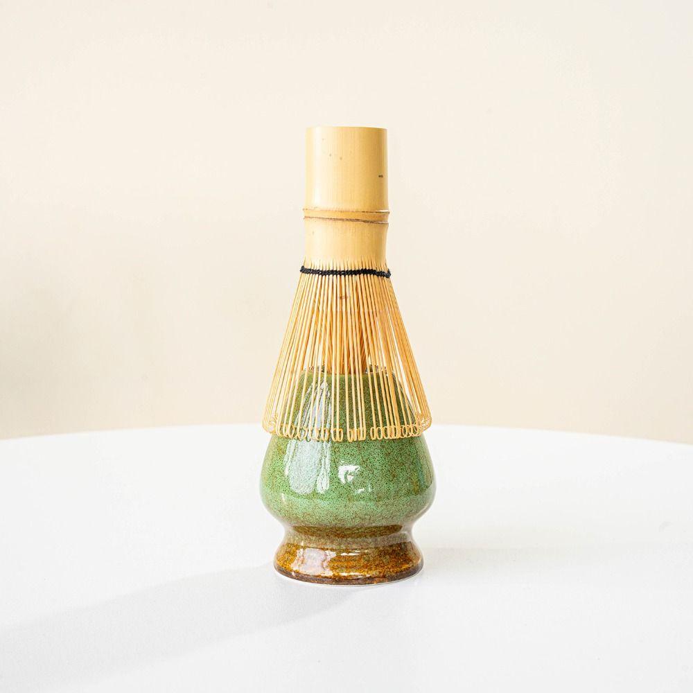 Portable Ceramic Matcha Bowl Smooth Kiln Discoloration Matcha Whisk Stand Tea Ceremony Tool for Tea Set Accessories