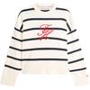 Loose Fit Striped Crew Neck Knit Sweater Women Tops WW0WW49768-0AN