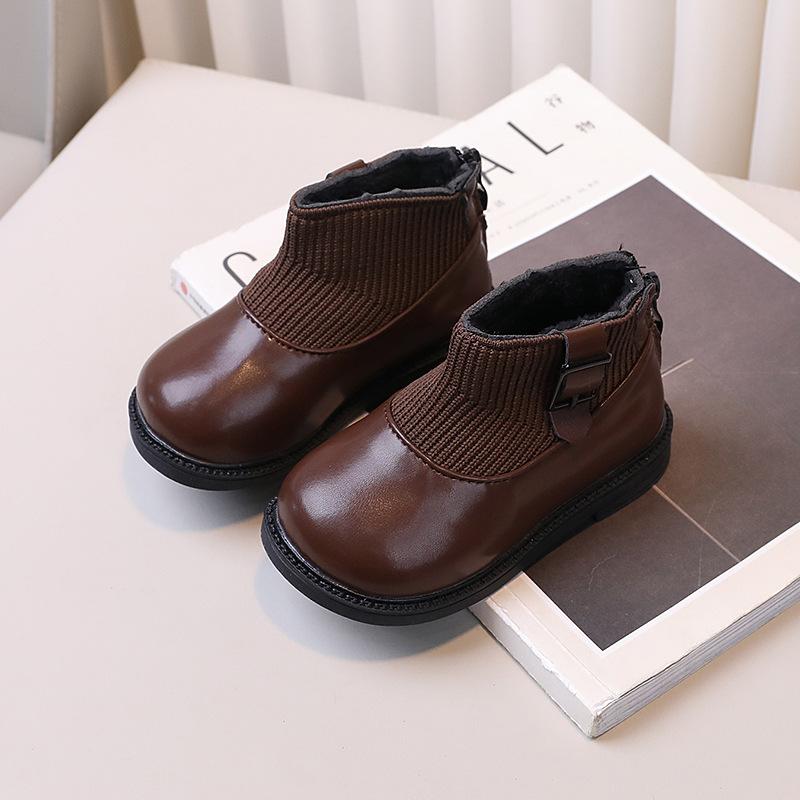 

Короткие ботинки для девочек Ботинки для девочек Ботинки из хлопка Теплые флисовые хлопковые ботинки Детские ботинки Martin 30