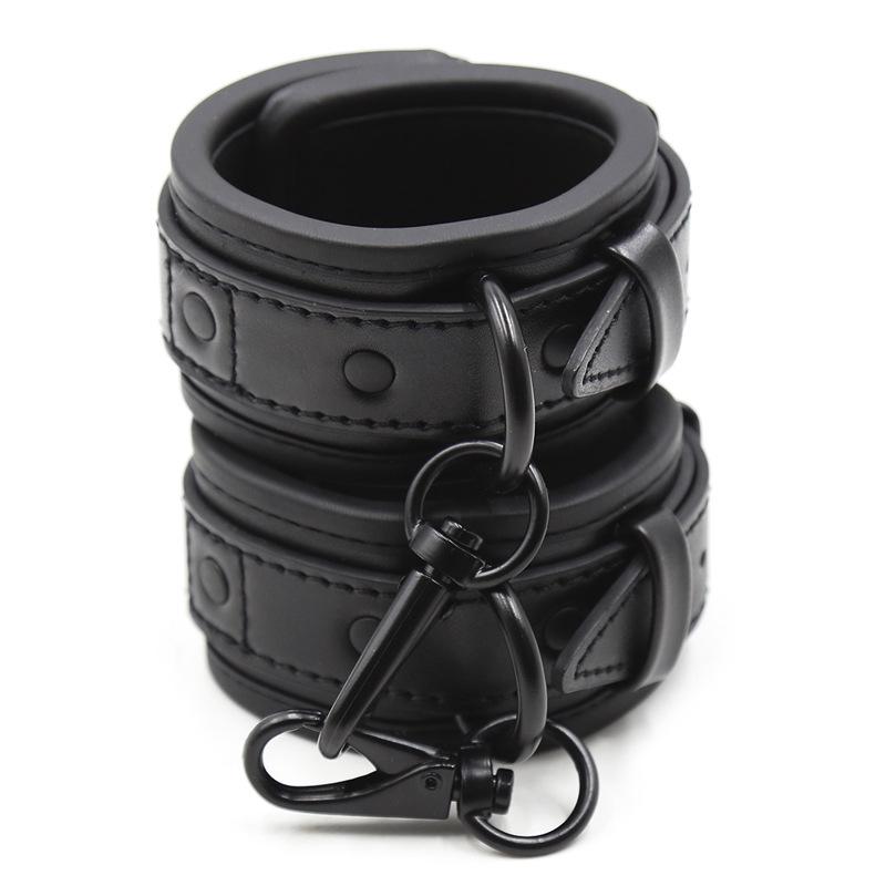 Leather Handcuffs for Erotic Play and Performance Props