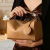 2025 New Versatile Top-Layer Cowhide Women's Handbag, Single Shoulder Crossbody Boston Bag, Trendy Genuine Leather Bag