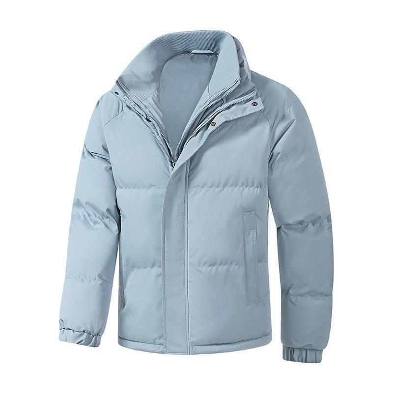 New Winter Cotton-padded Jacket Men's Casual Couple Fake Two-piece Thickened Cotton-padded Jacket Bread Jacket Stand-up Collar Jacket