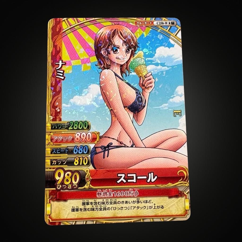One Piece Nami Rare Holo Card C250-W R Berry Match Double Vol.7 Crew LP