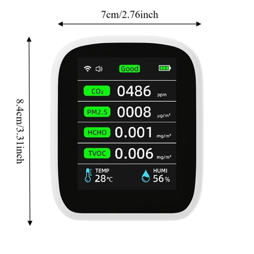with NDIR Technology 8-in-1 Indoor Air Quality Monitor Humidity Detector Alarm Clock CO 2 Detector LCD Display