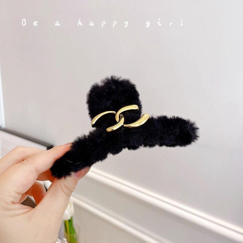 Large Plush Hair Clip: Autumn/Winter Volumizing Shark Clip for Women