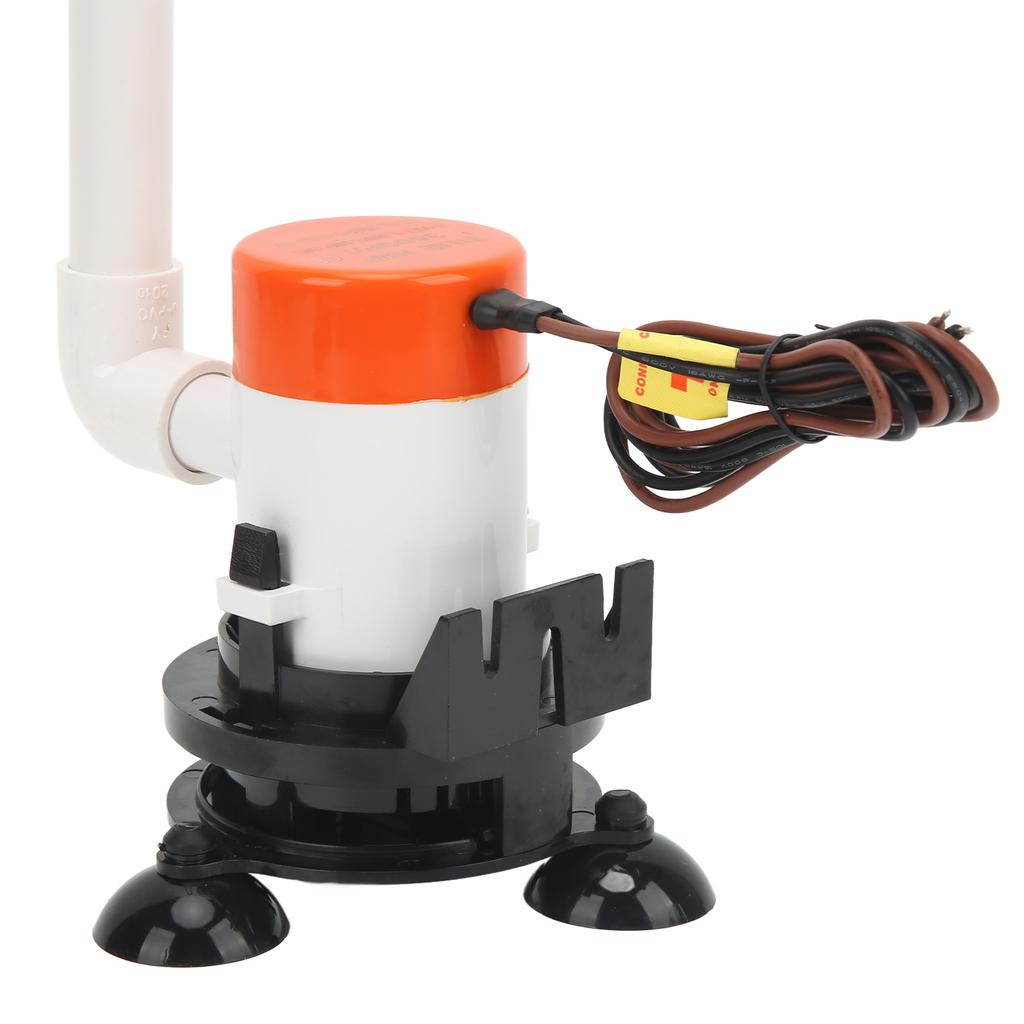 350GPH 12V Livewell Baitwell Aerator Pump Submersible Portable Bottom Suction Cup for Marine Boat