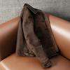 Genuine Lambskin Leather Jacket Men Vintage Distressed Short Slim Fit Bomber Coat Spring Autumn