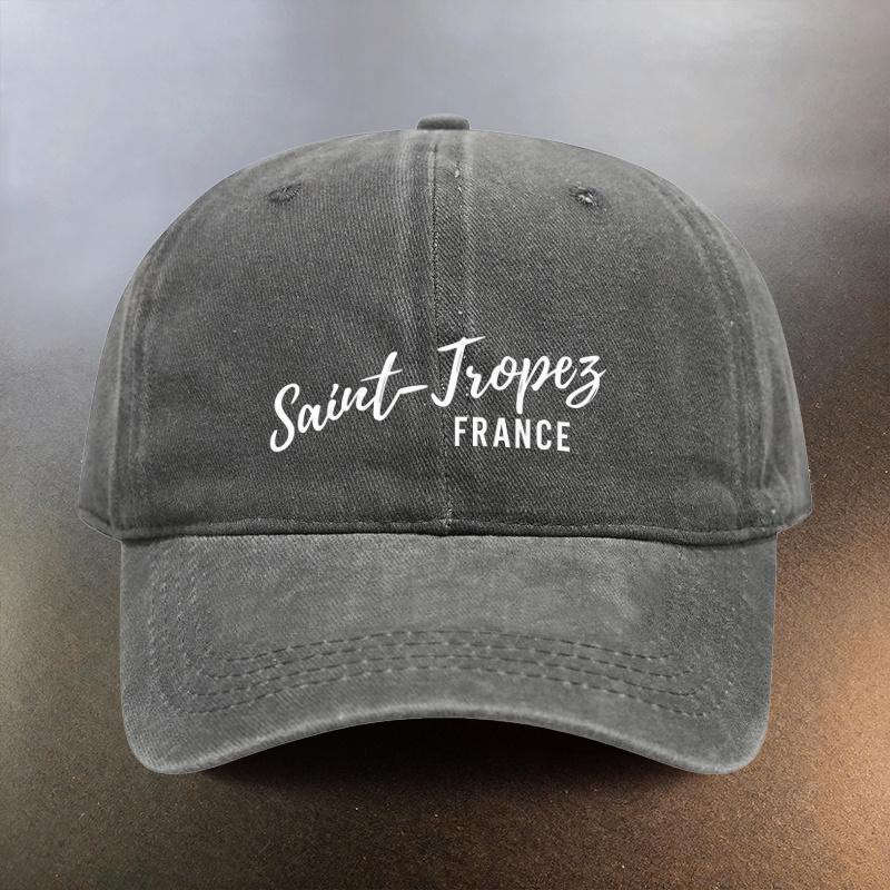A St Tropez French Print Washed Hat a Sunprotection Baseball Cap for Daily Outings a Musthave Fashionable Couples Hat a V