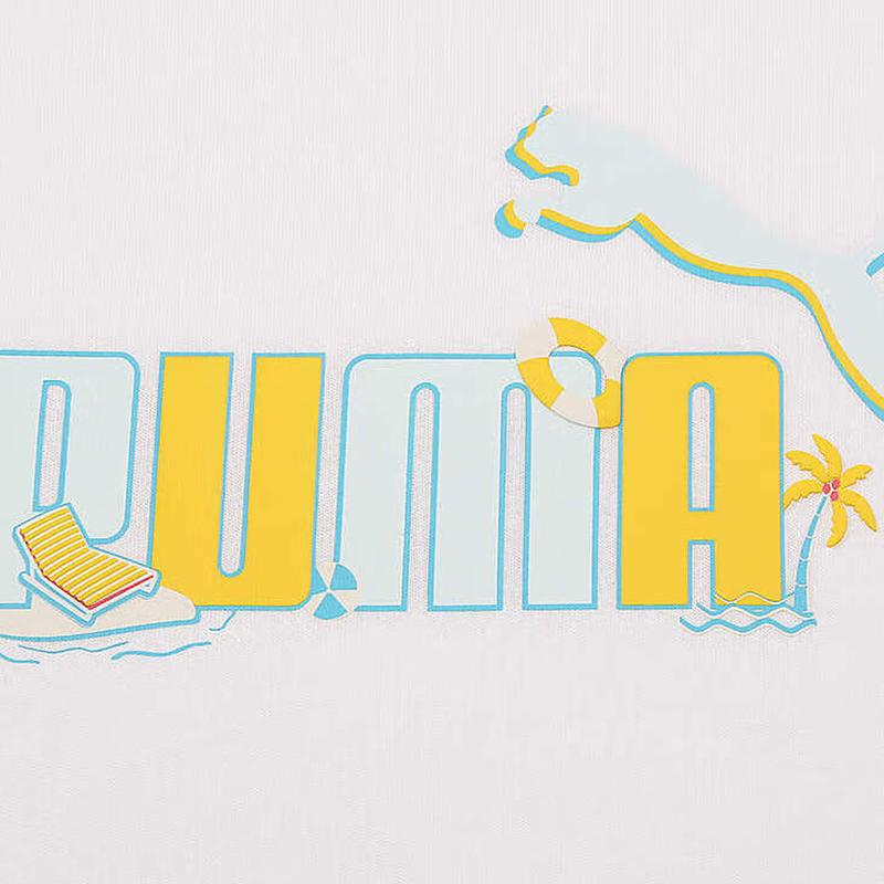 Puma Graphic Loose Fit Short Sleeve T-Shirt Unisex Tops White 690748-02
