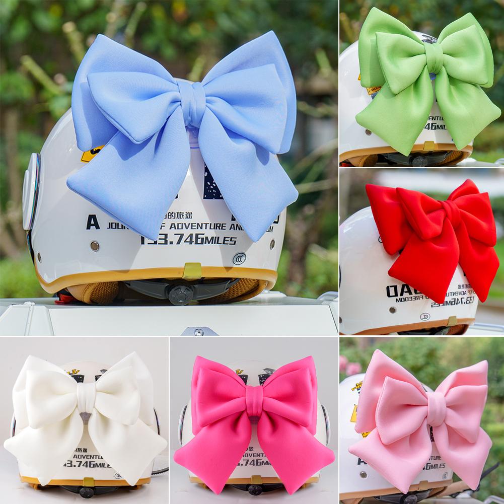 Motorcycle Helmet Bow Decoration Electric Bike Helmet Car Body Decoration Accessories Bowknot Suction Cup For Girl Women