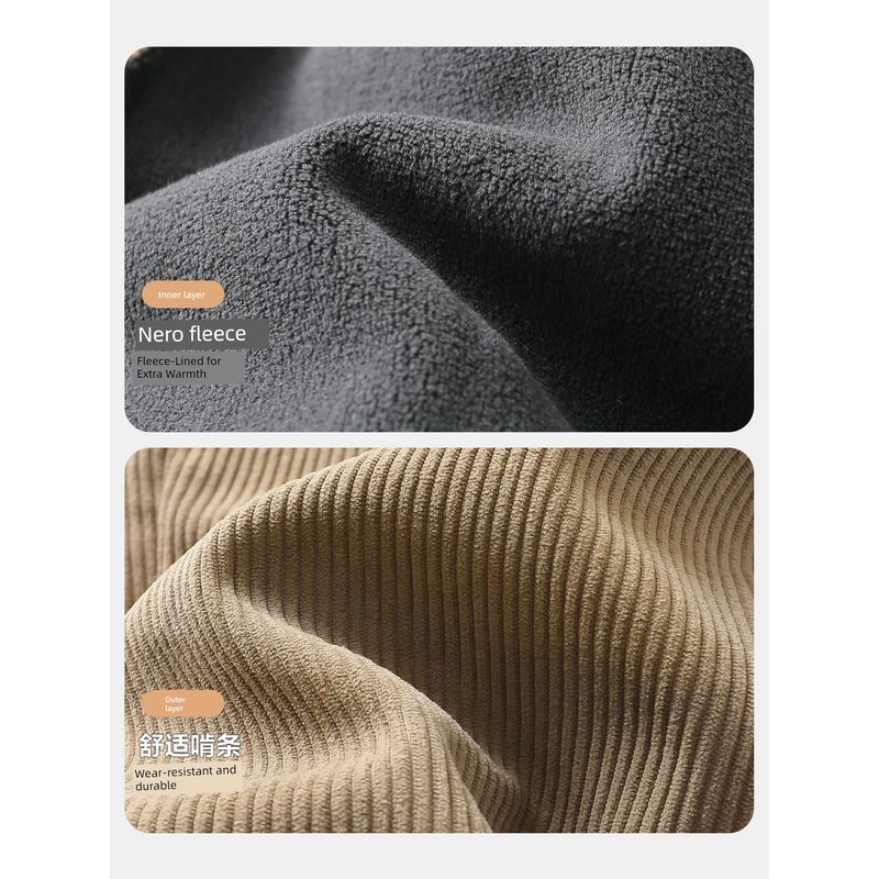 Right European Style Boys' R Series Thickened Trousers with Fleece, Warm Casual Pants, New Winter Children's Clothing for Babies