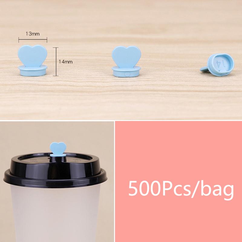 Disposable Coffee Cup Lids Stoppers Injection Caps Heart-Shaped Circle Plug Takeaway Packing Milk Tea Cups Leak Proof Plug