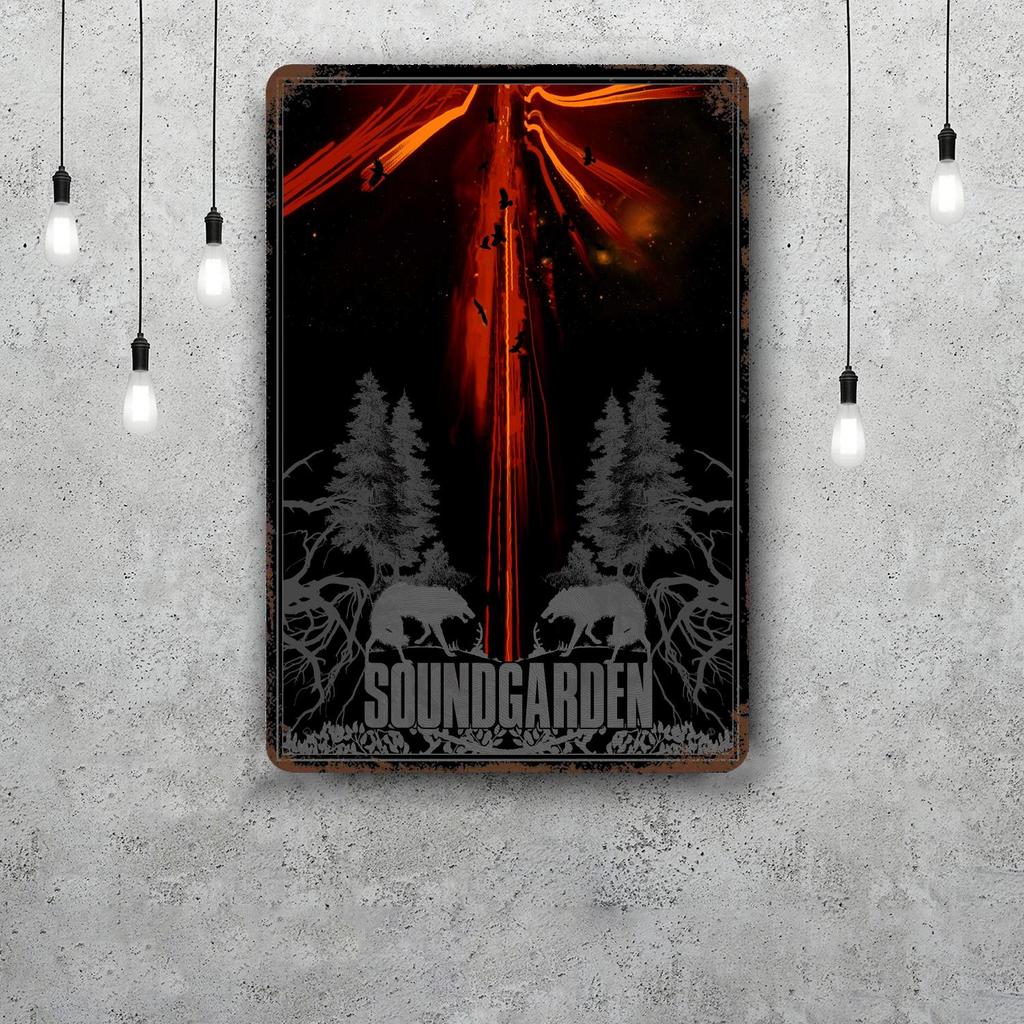 Soundgarden Band Vintage Metal Tin Signs Posters Decor Retro Metal Plaque Wall Art Decor for Garage Bar