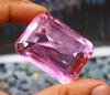 Washington's Birthday 182.50 Carat Pink Topaz Lap Created Emerald Shape Certified Gemstone SN633