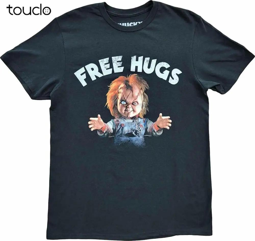 Unisexs Childs Play Chucky Movie Free Hugs Retro Vintage TShirt 80s 90s Tee New
