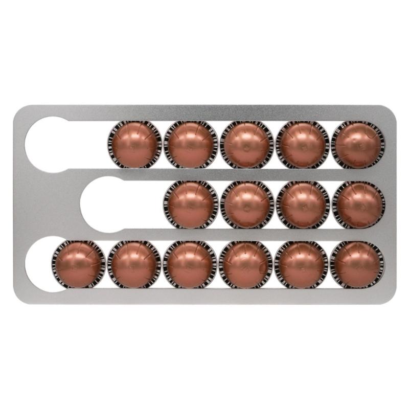 Aluminum Coffee Pods Holder Storage Rack For Countertop Cabinet Coffee Pod Holder Large Capacity Coffee Pods Holder