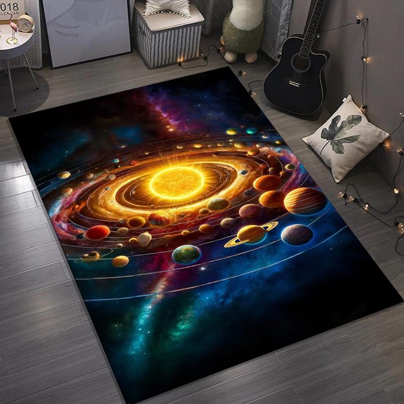 

Килим Сонячна система Галактики для любителів космосу Принесіть Всесвіт у свій дім Космічний декор для вітальні Килим проти ковзання 50x80cm20x31in