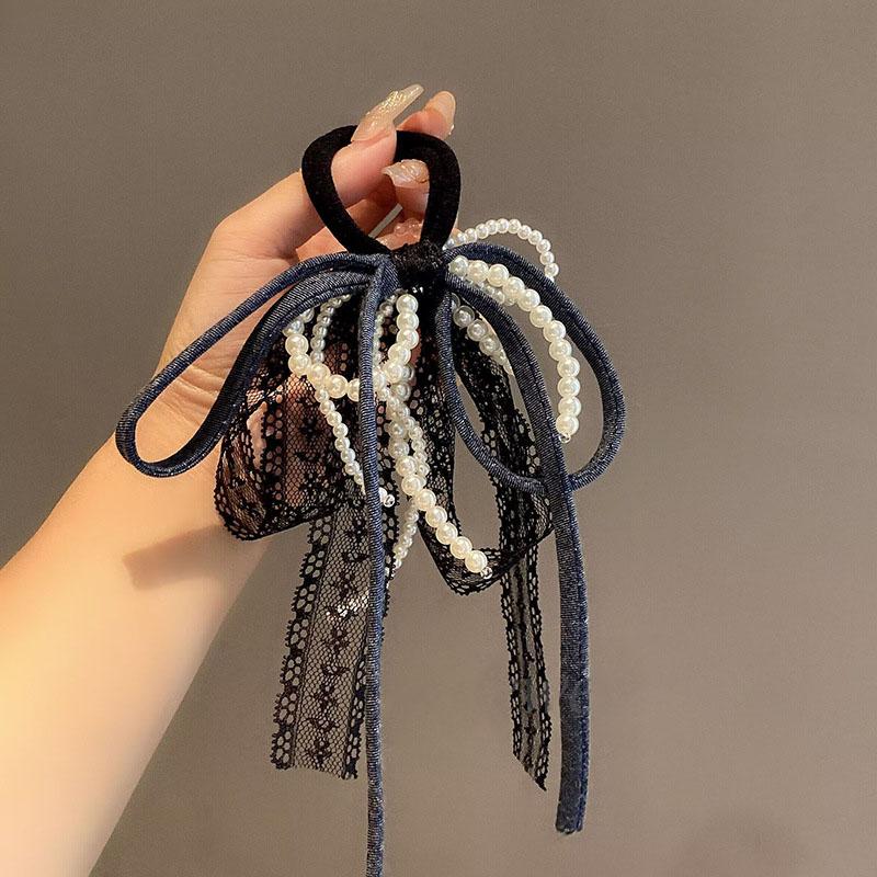 

Y2K Корея Милые кружевные жемчужные резинки для волос для женщин Девушка Шарм Простые высокоэластичные резинки-скранчи для волос Держатели для хвостика Аксессуары