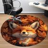 1pc Autumn Fox Chair Carpet for Office, Soft, Non-Slip Polyester Mat, Office, Living Room, Bedroom, Durable Polyester yy251207125