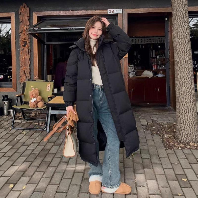 Long White Duck Down Jacket, Men's and Women's Work Clothes, Warm Jacket, Men's Outdoor Fixed Cold-proof Down Jacket