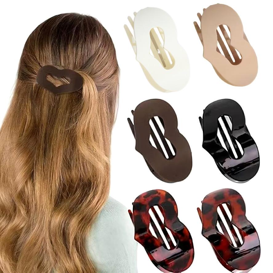 Curved Oval Updo Hair Claw - Temperament Shark Clip