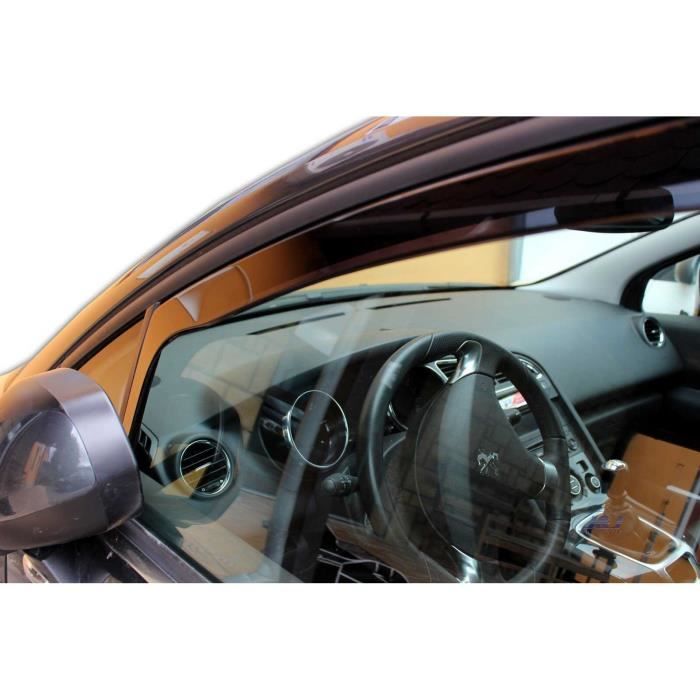 Air Deflectors - J&J AUTOMOTIVE - Peugeot 5008 - Smoked - Reinforced Acrylic - Easy Installation