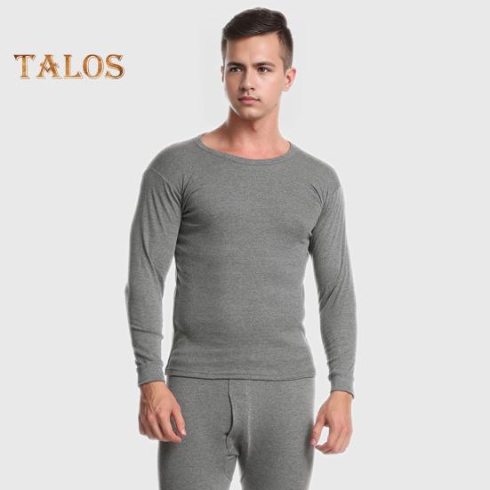 2Pcs/Set Men Homewear Suit O-Neck Long Sleeve Tops Elastic Waist Long Pants Set Solid Color Thin Pajamas Set