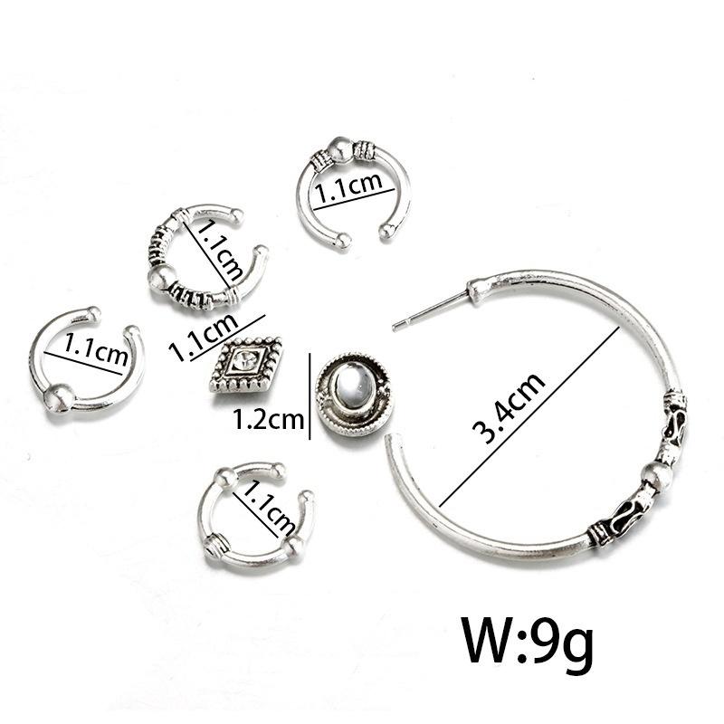 7 ks/sada Boho Charm Puzetové náušnice Dámské Punk Náušnice Klip Manžeta