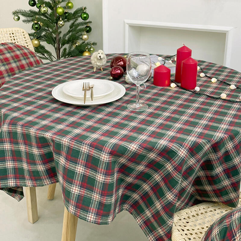 Vintage check 2-4 person tablecloth 140x140cm Noel Red