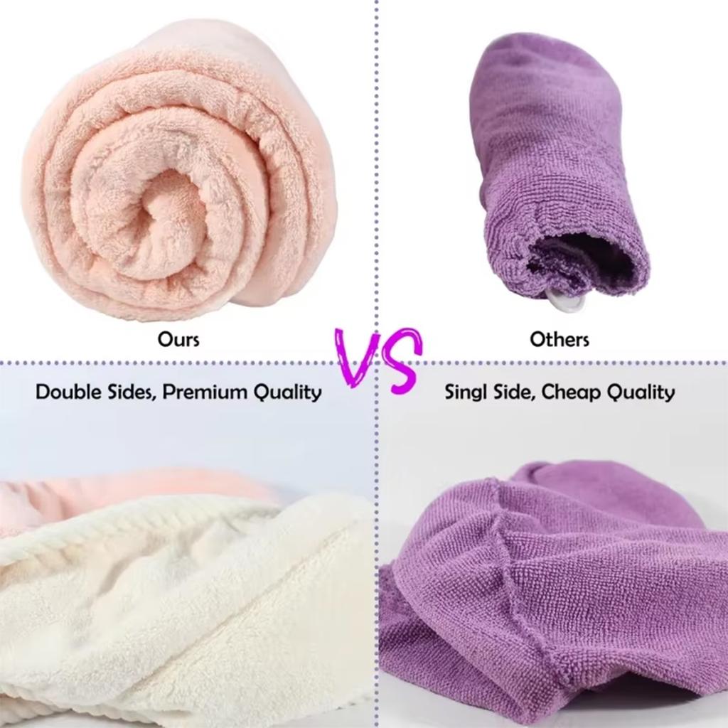 Ultra Fine Fiber Towel With Dry Hat  Absorbent Towel Hair Dryer Towel Can Quickly Dry Curly Or Straight Short Hair Without Affe