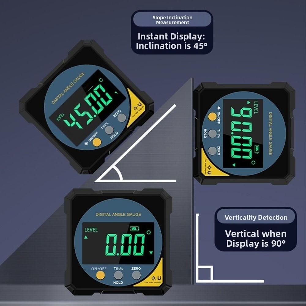 Magnet Tilt Digital Protractor Rechargeable Level Angle Goniometer  Electronic Level Laser
