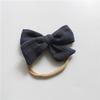 Gauze Bamboo Knotted Bowknot Baby Headbands Plain Color Cotton Muslin Newborn Hair Bows