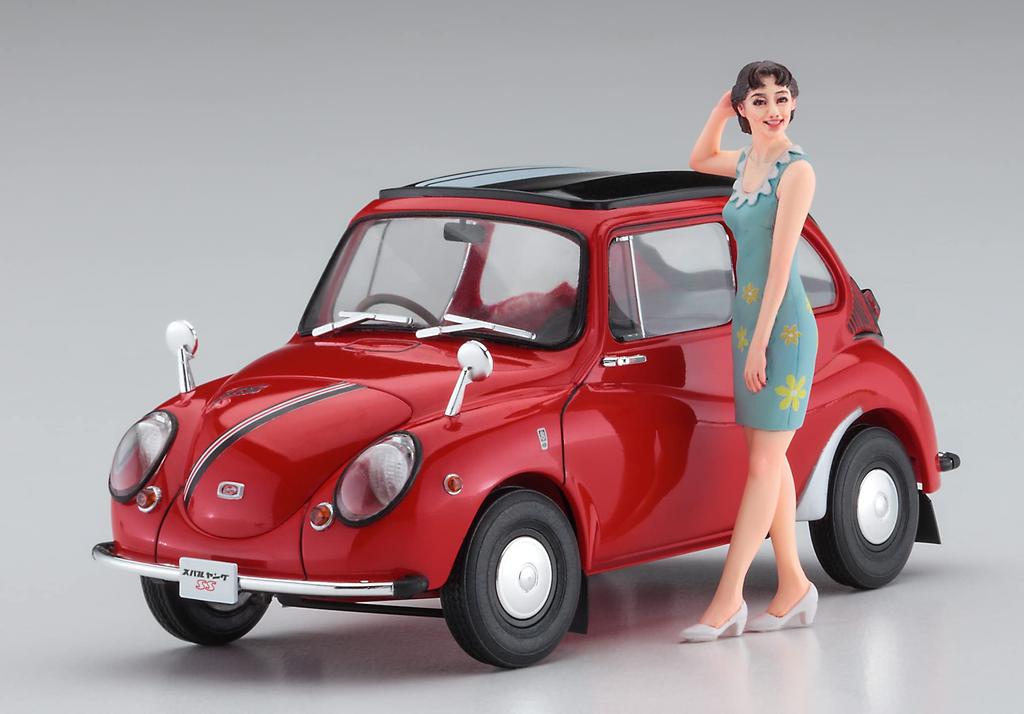 Hasegawa Maßstab Subaru 360 Young SS mit Mädchenfigur Plastikmodell SP491 1/24 60er Jahre
