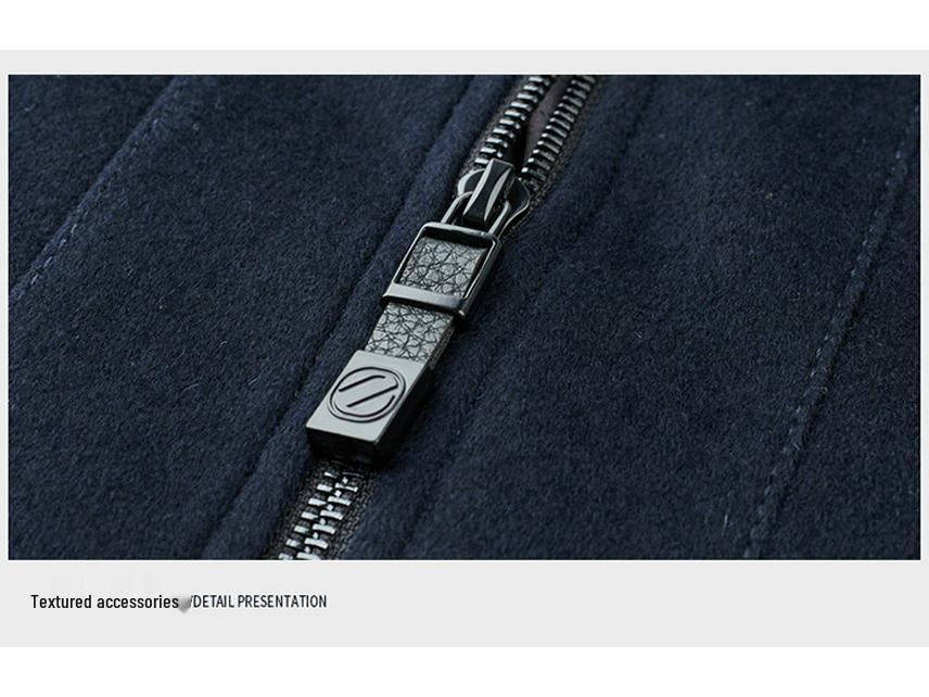 Men's High-End Cashmere & Mulberry Silk Wool Coat - Business Casual Lapel Jacket for Autumn/Winter