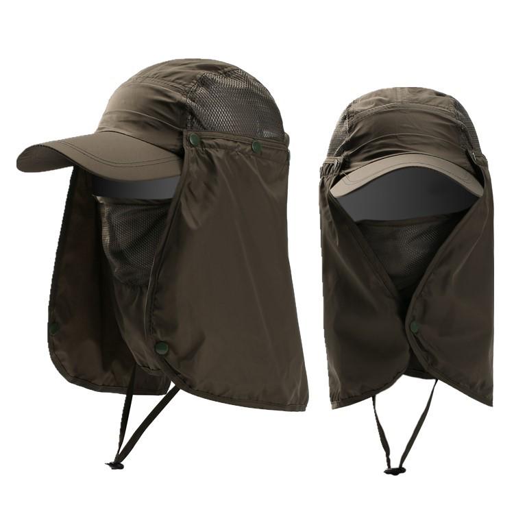 Unisex Quick-Dry Sun Protection Hat with Detachable Curtain for Outdoor Activities