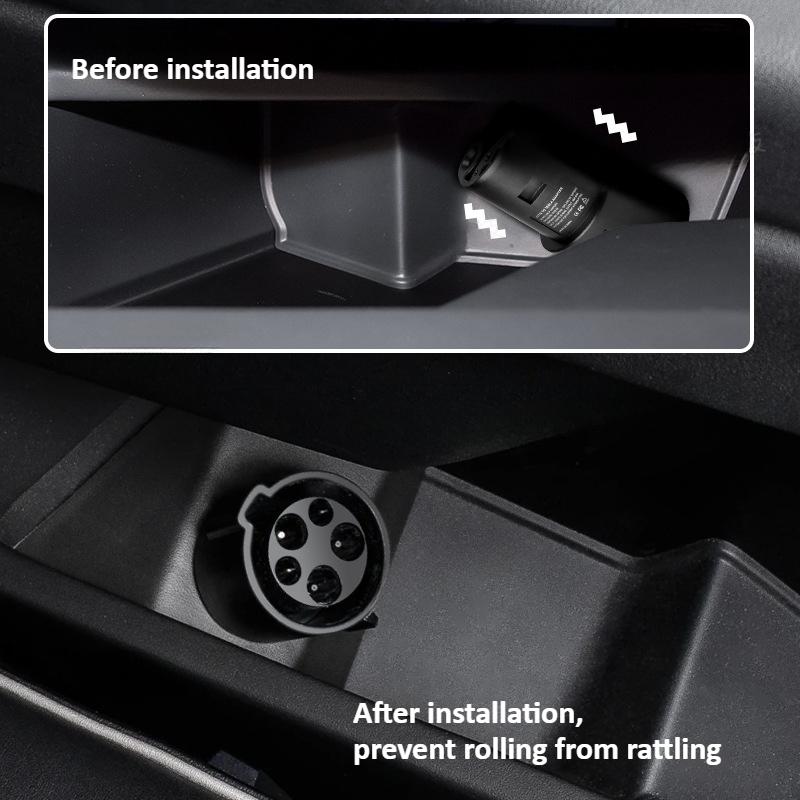 Charging Adapter Storage Box for Tesla Cybertruck 2024-2026+ Door Dock Socket Charging Adapter Storage Box ABS Car Accessories