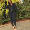 2024 Autumn Hot-Selling Women's Solid Color Hoodie Sweatshirt Sportswear Two-Piece Set