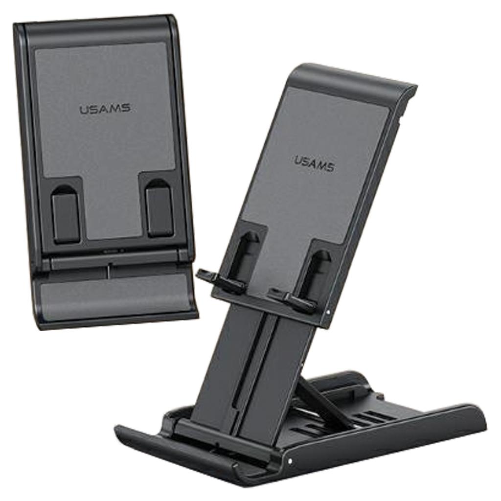 Usams Składany Stojak Biurkowy Natelefon/Tablet Czarny/Black Zj073Zj01 (Us-Zj073)