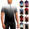 Herren Kurzarm Fahrradtrikot Atmungsaktiv Schnelltrocknendes Material Halber Reißverschluss Leichte Sportbekleidung für Outdoor-Sportarten