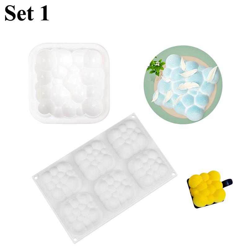 1/6 Cells Silicone Cake Mold Auspicious Clouds Bubble Mousse Moulds Non-Stick Dessert Baking Bakeware Pastry Decorating Tools