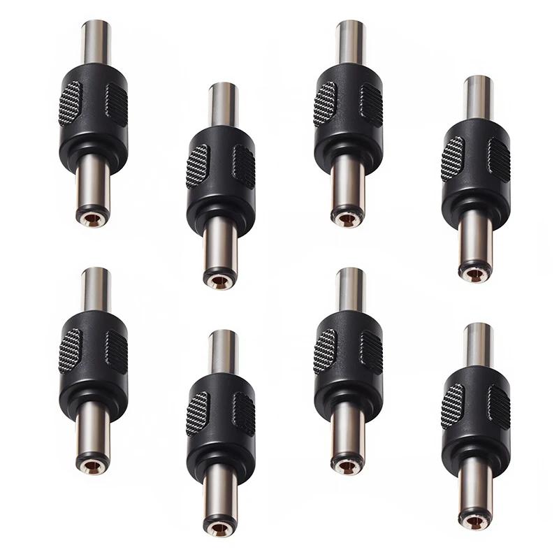 8Pcs DC Plug 5.5*2.1mm Double Male Dual Female Jack Socket DC Connector DC Audio Adaptor